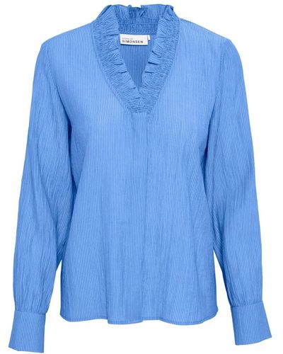 Karen By Simonsen Nathasjakb shirt bluser en della robbia - Azul