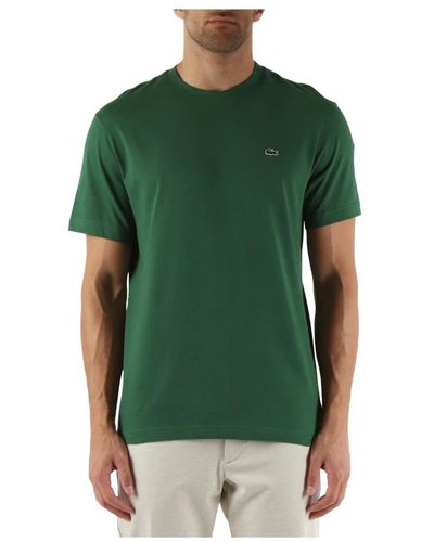 Lacoste Baumwoll regular fit t-shirt mit logo patch - Grün