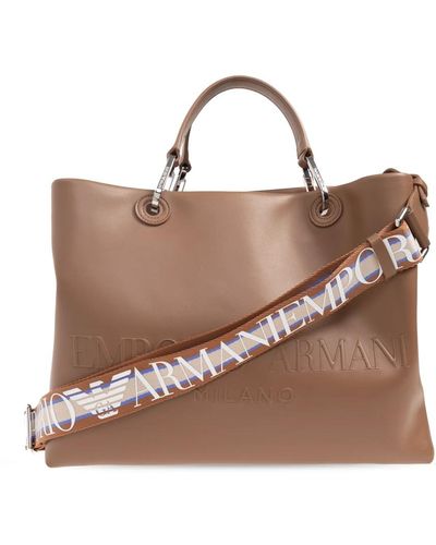 Emporio Armani Shopper-tasche mit logo - Braun