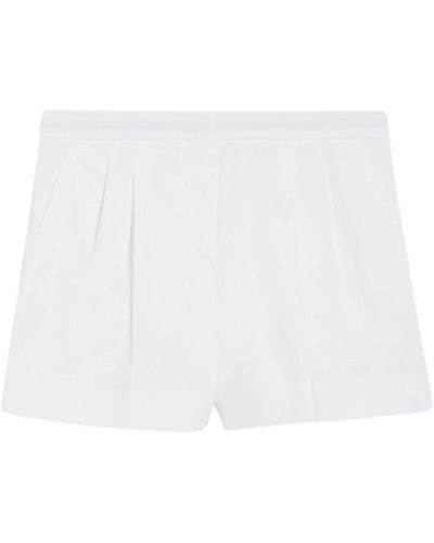 Max Mara Shorts blancos de algodón elástico
