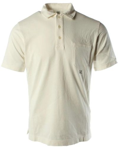 C.P. Company Weißes baumwoll-polo-shirt - Natur