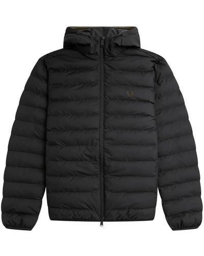 Fred Perry Giubbino fp hooded insulated jacket - Nero