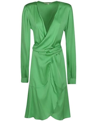 Silk95five Wrap Dresses - Green