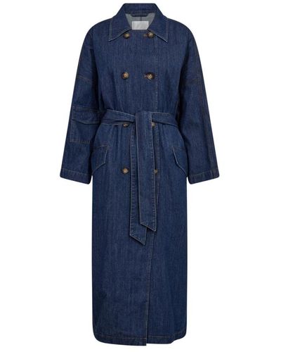 co'couture Belted Coats - Blue