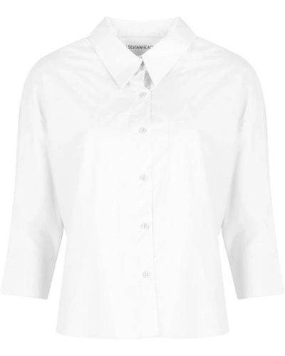 Silvian Heach Locker sitzendes Knopfhemd - Weiß