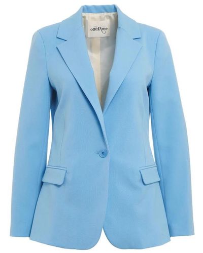 Ottod'Ame Blazers,blazer mit einem knopf und logo-details - Blau