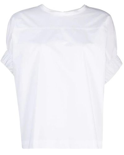 Nude Blusa in cotone a maniche corte - Bianco