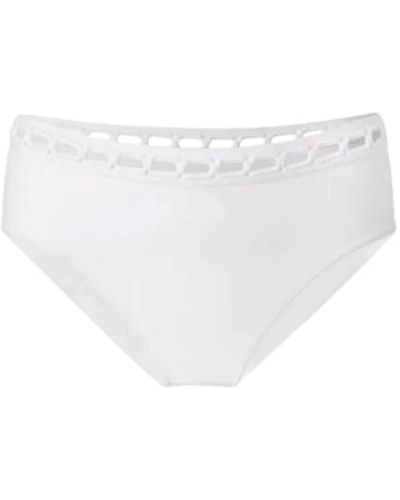 Ermanno Scervino Braguitas de bikini de lycra bordadas blancas - Blanco