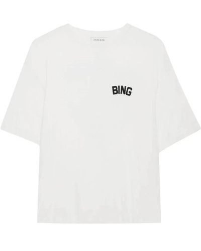 Anine Bing Ivory louis t-shirt für frauen - Weiß