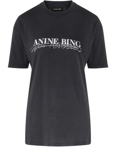 Anine Bing Vintage doodle walker tee negro