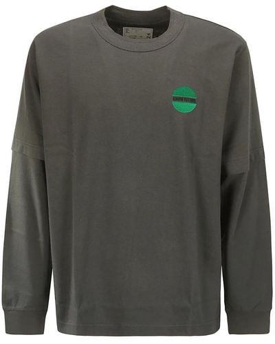 Sacai Long Sleeve Tops - Grey