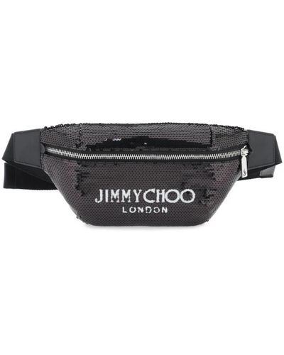 Jimmy Choo Sequined finsley beltpack mit logo-print - Schwarz