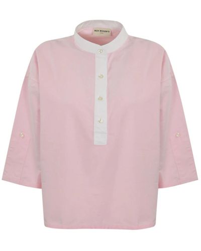 Roy Rogers Baumwollhemd mit 3/4-ärmeln - Pink