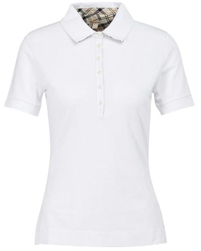 Barbour Stretch-Baumwoll-Poloshirt - Weiß
