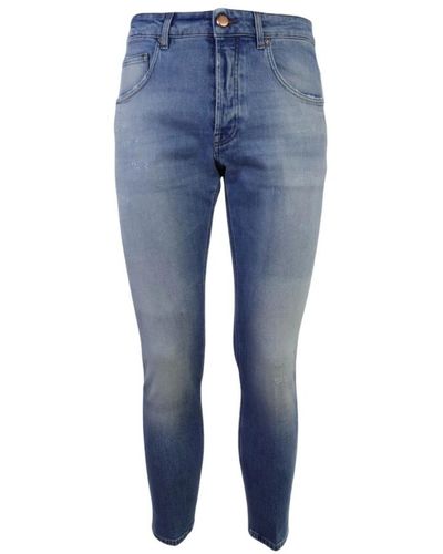 Don The Fuller Jeans yaren 5 tasche denim chiaro con abrasioni - Blu