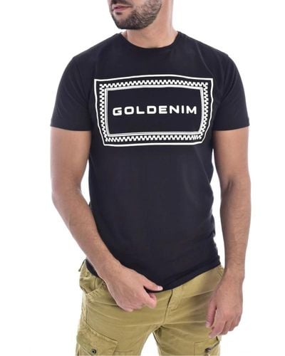 Goldenim Paris Bedrucktes T-Shirt - Schwarze Töne - Blau