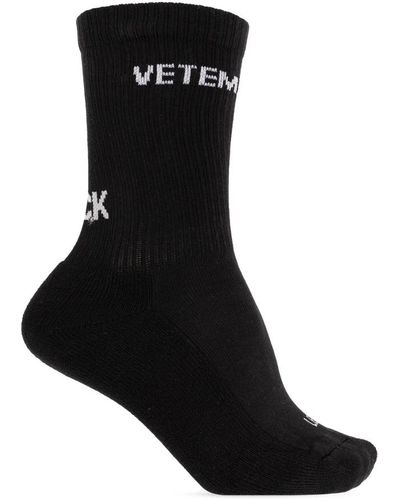 Vetements Socken mit logo - Schwarz