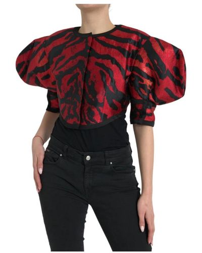 Dolce & Gabbana Animal print blazer jacke - Rot