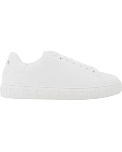 Versace Sneakers in pelle bianche con logo - Bianco