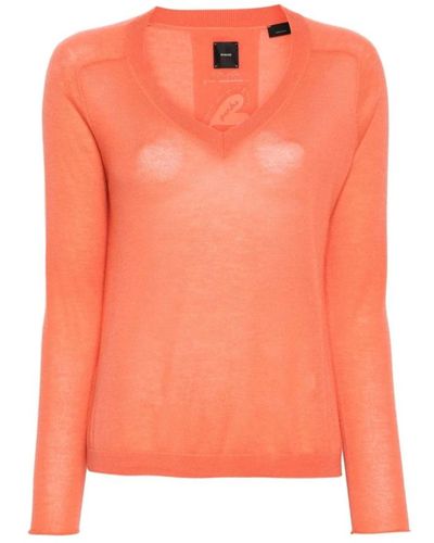 Pinko V-Neck Knitwear - Orange