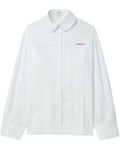 ShuShu/Tong Camisa blanca de algodón con encaje - Blanco