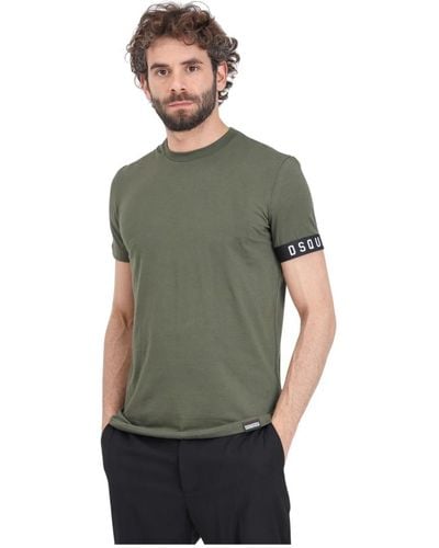 DSquared² Taped t-shirt dunkelgrün - Grau