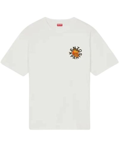 KENZO Orange weiß kurzarm baumwoll-t-shirt