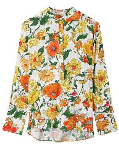 Stella McCartney Camisa estampada sin cuello floral - Multicolor