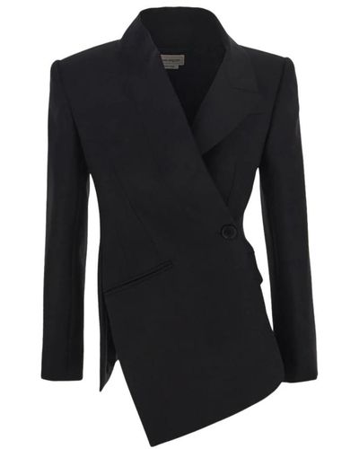 Alexander McQueen Luxuriöser schwarzer blazer für frauen