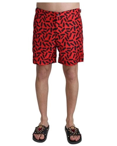 Dolce & Gabbana Chic Swim Trunks Boxer Shorts - Red