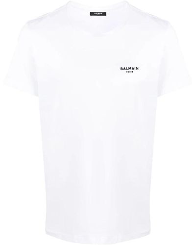 Balmain Collezione t-shirt e polo con stampa del logo - Bianco