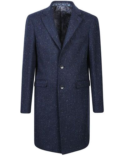 Etro Marineblauer semi-traditioneller regular coat