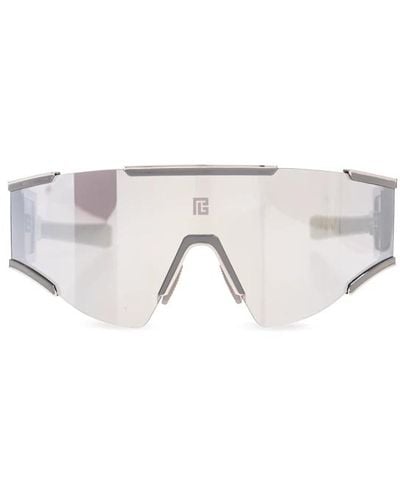 Balmain Sonnenbrille mit quadratischem rahmen - Weiß