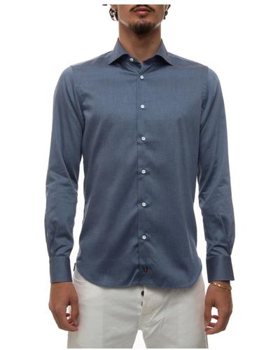 Carrel Micro print dress neck casual shirt - Blau