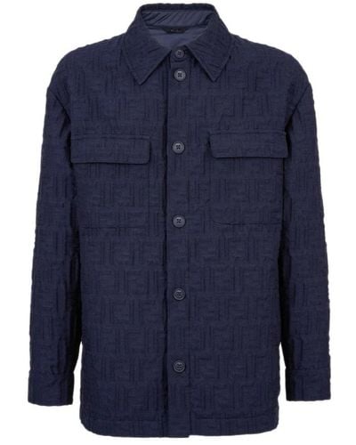 Fendi Single-Breasted Coats - Blue