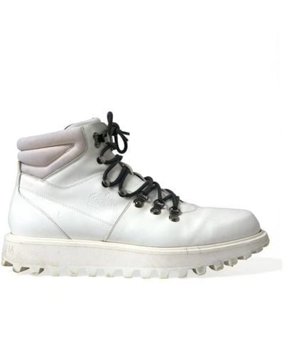 Dolce & Gabbana Lace-Up Boots - White