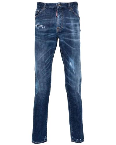 DSquared² Slim-fit jeans,blaue skinny jeans mit distressed-details