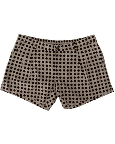 Dolce & Gabbana Shorts in cotone a pois per la spiaggia - Nero