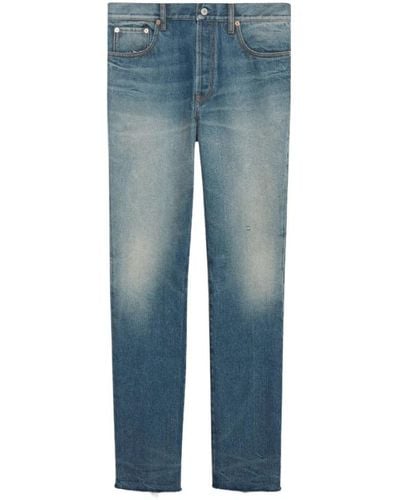Gucci Mid-rise straight-leg jeans in gewaschener optik - Blau
