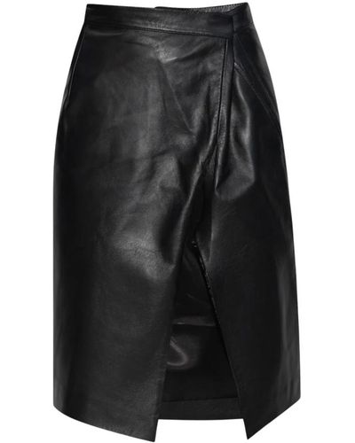 Vetements Asymmetric leather skirt - Schwarz
