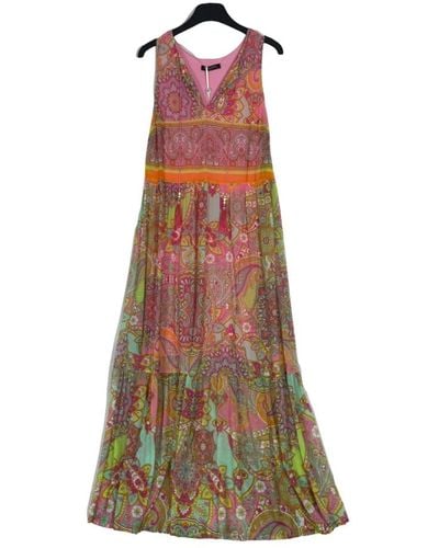 Ana Alcazar 049795-3391 maxi dress no arms Damen Maxikleid Mesh multicolour - Braun