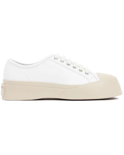 Marni Sneakers in pelle bianca suola alta - Bianco