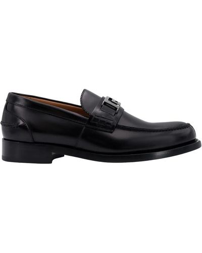 Versace Scarpe loafer nere con stampa la greca - Nero