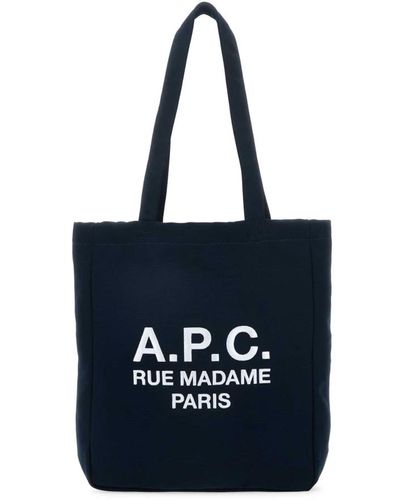 A.P.C. Canvas einkaufstasche lou rue madame - Blau