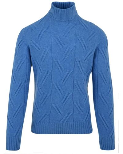 Drumohr Knitwear > turtlenecks - Bleu