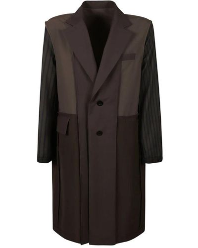 Sacai Single-Breasted Coats - Black