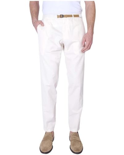 White Sand Slim-Fit Trousers - White