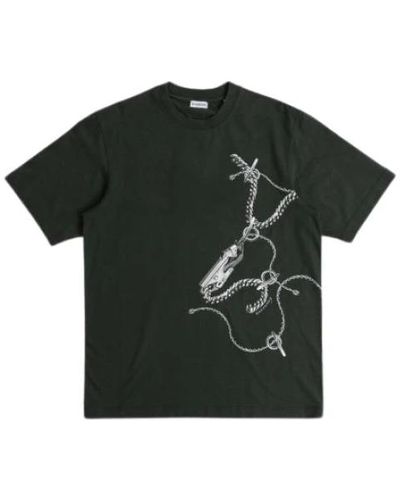 Burberry Dunkelgrünes baumwoll-t-shirt - Schwarz
