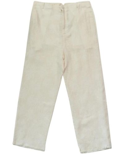 The Silted Company Pantalones blancos palm jacquard