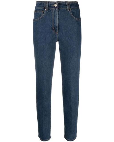 Peserico Jeans denim indaco a vita alta - Blu